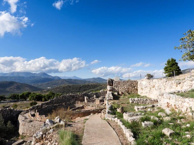 Ancient ruins and archaeological site at Odyssey Academy, showcasing historical structures and sceni.