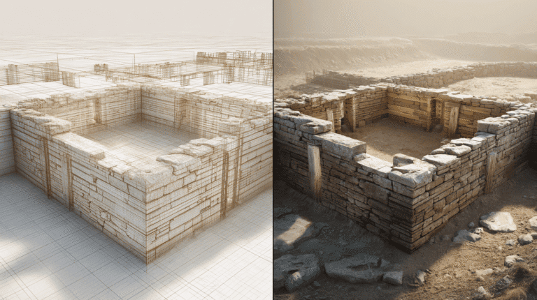 Foundation construction at Odyssey Academy site with brickwork.