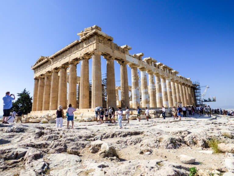 Ancient Greek Parthenon temple on the Acropolis, a symbol of classical Greece and Western civilizati.