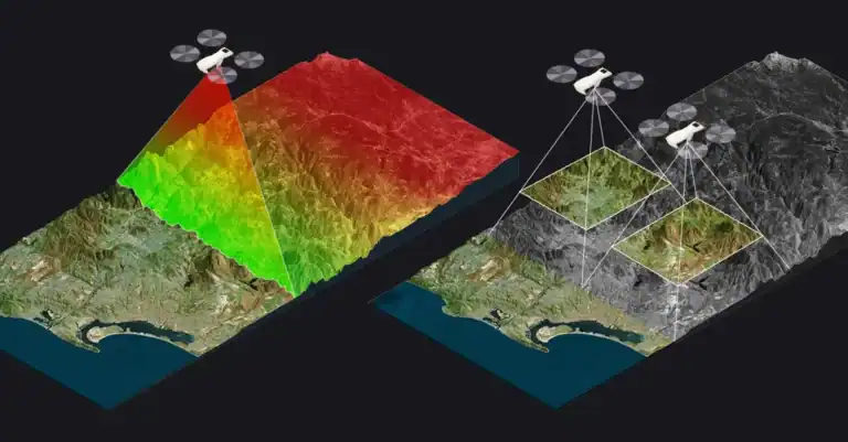 LiDAR technology used for coastal archaeology and underwater site detection.
