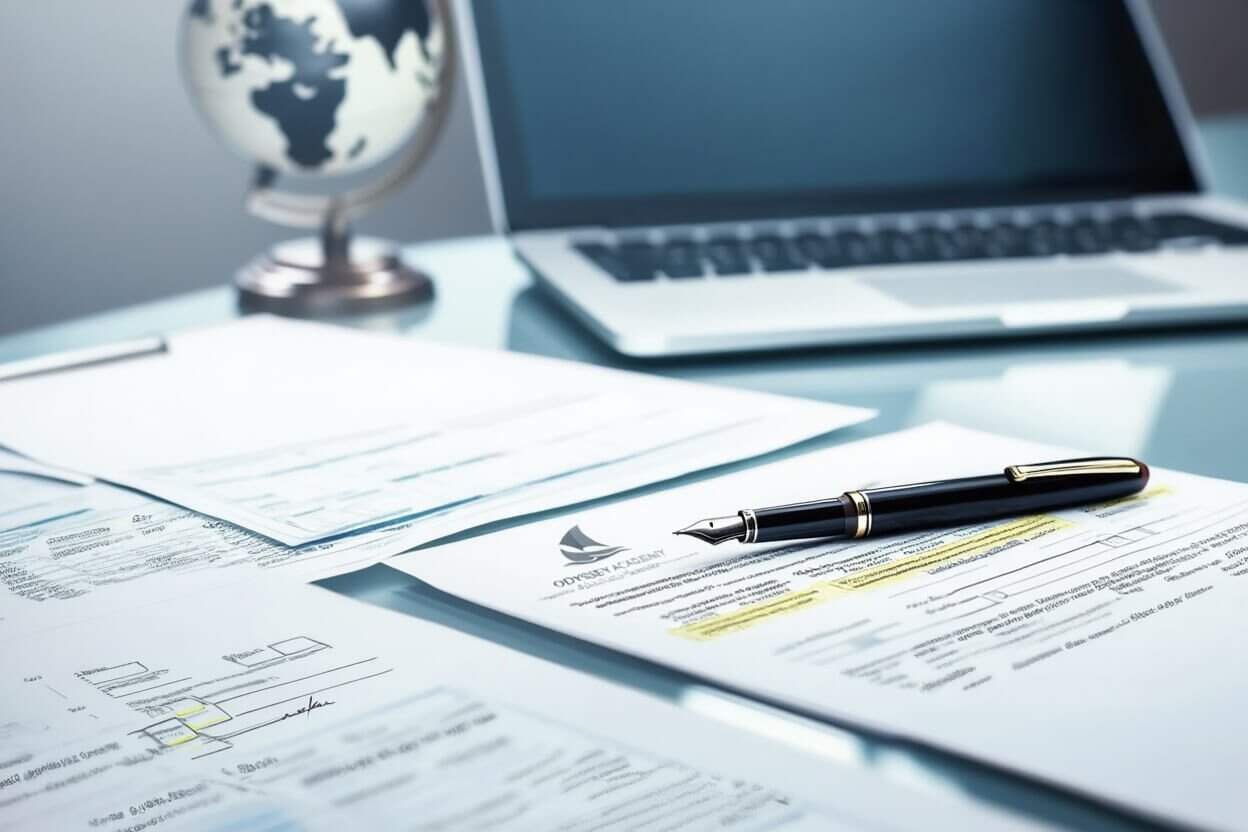 Legal terms and conditions document for Odyssey Academy's online platform.